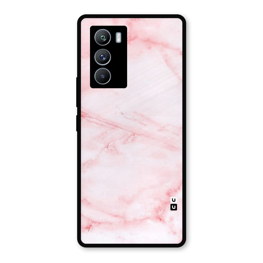 Pink Marble Print Metal Back Case for iQOO 9 SE