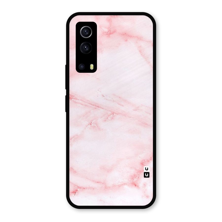 Pink Marble Print Metal Back Case for iQOO Z3