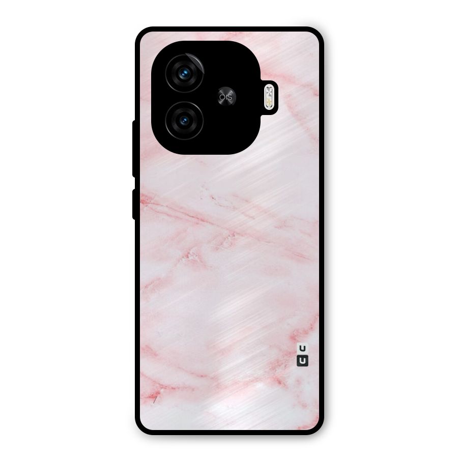 Pink Marble Print Metal Back Case for iQOO Z9 Turbo