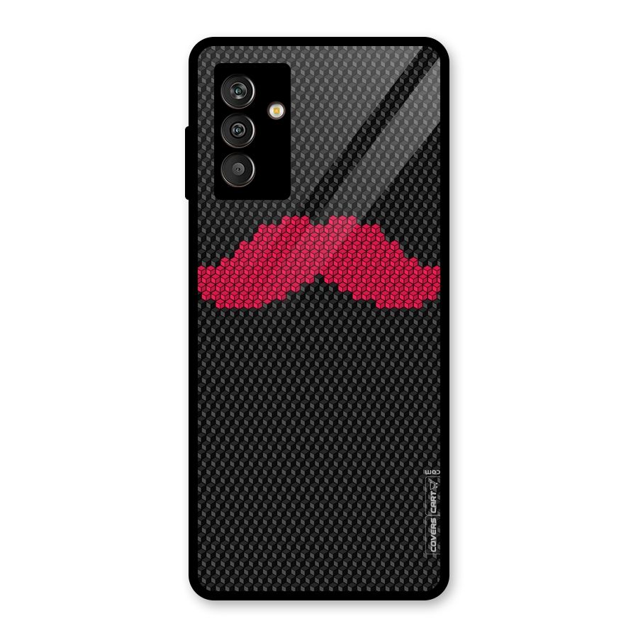 Pink Moustache Glass Back Case for Galaxy M13