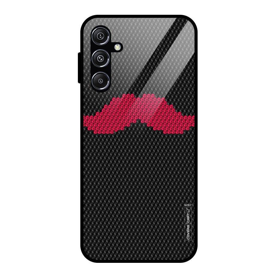 Pink Moustache Glass Back Case for Galaxy M34 5G