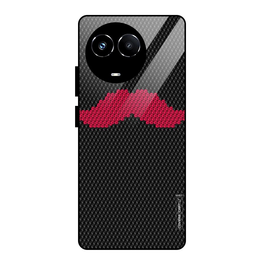 Pink Moustache Glass Back Case for Realme 11X