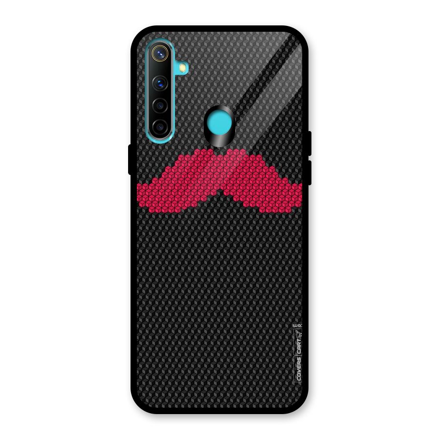 Pink Moustache Glass Back Case for Realme 5i