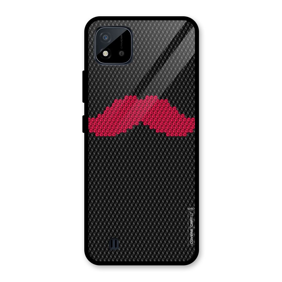 Pink Moustache Glass Back Case for Realme C11 2021