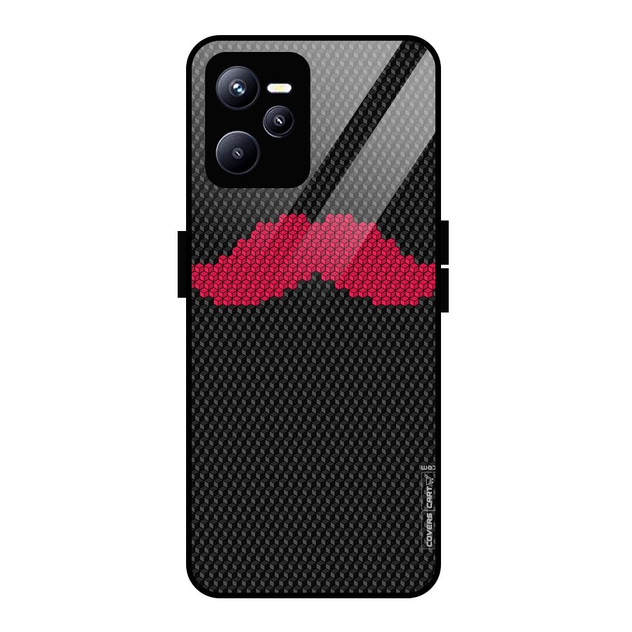 Pink Moustache Glass Back Case for Realme C35