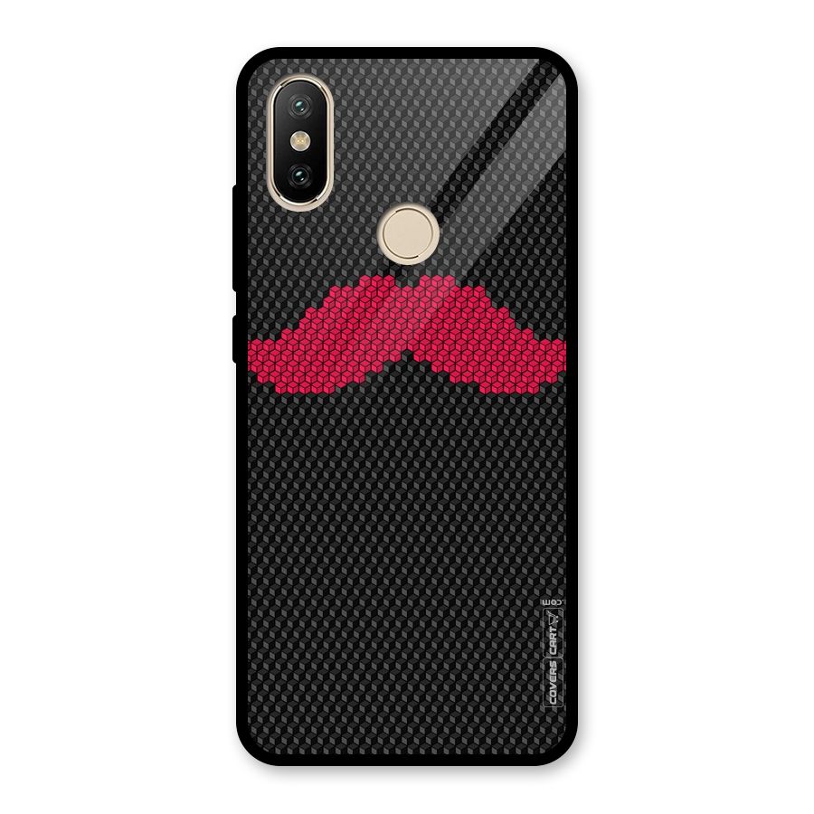 Pink Moustache Glass Back Case for Redmi A2