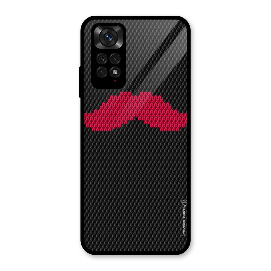 Pink Moustache Glass Back Case for Redmi Note 11S