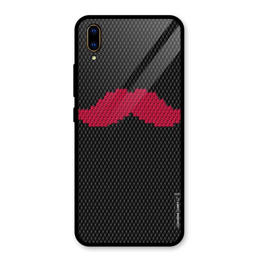 Pink Moustache Glass Back Case for Vivo V11 Pro