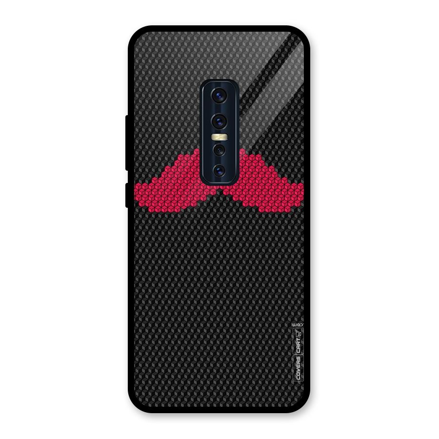 Pink Moustache Glass Back Case for Vivo V17 Pro
