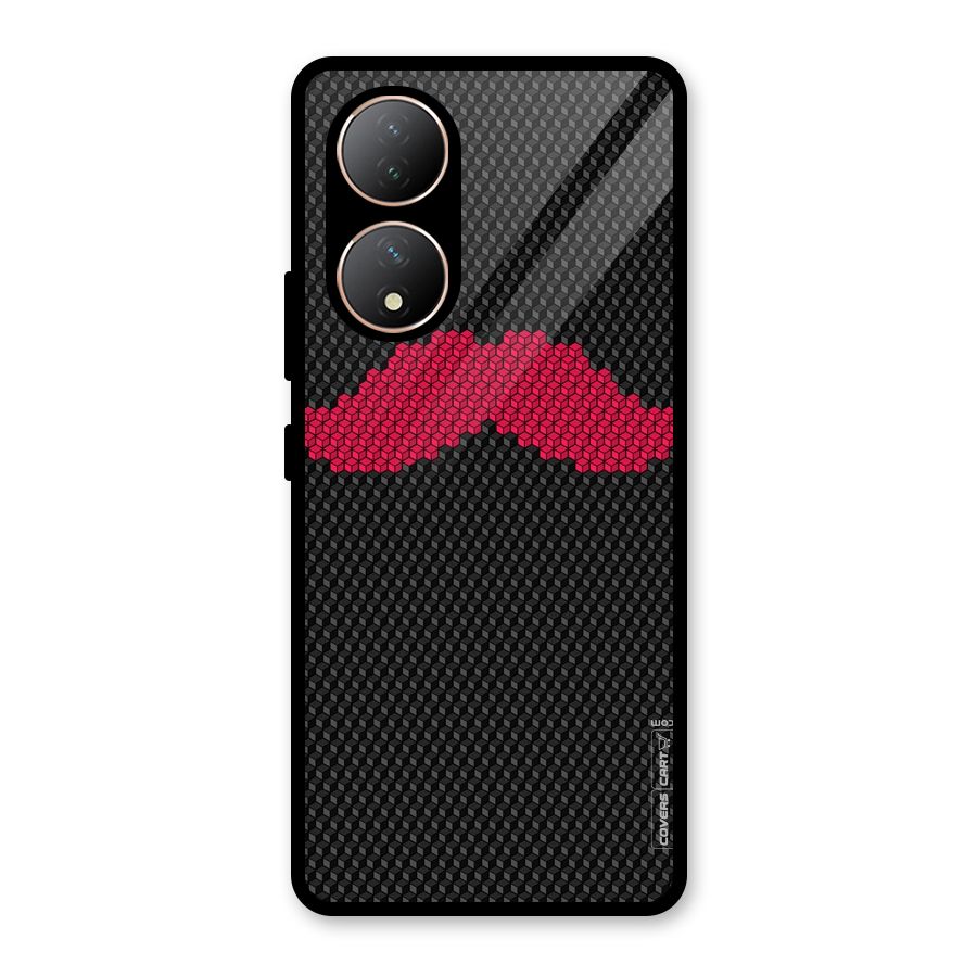 Pink Moustache Glass Back Case for Vivo Y100