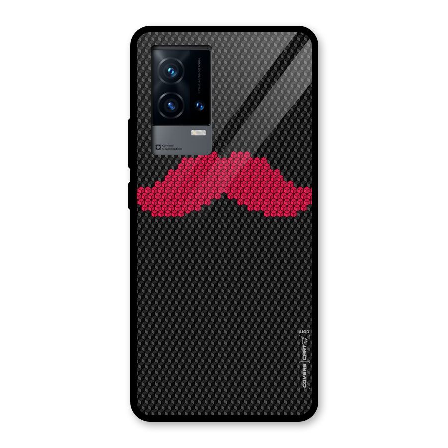 Pink Moustache Glass Back Case for iQOO 9 5G