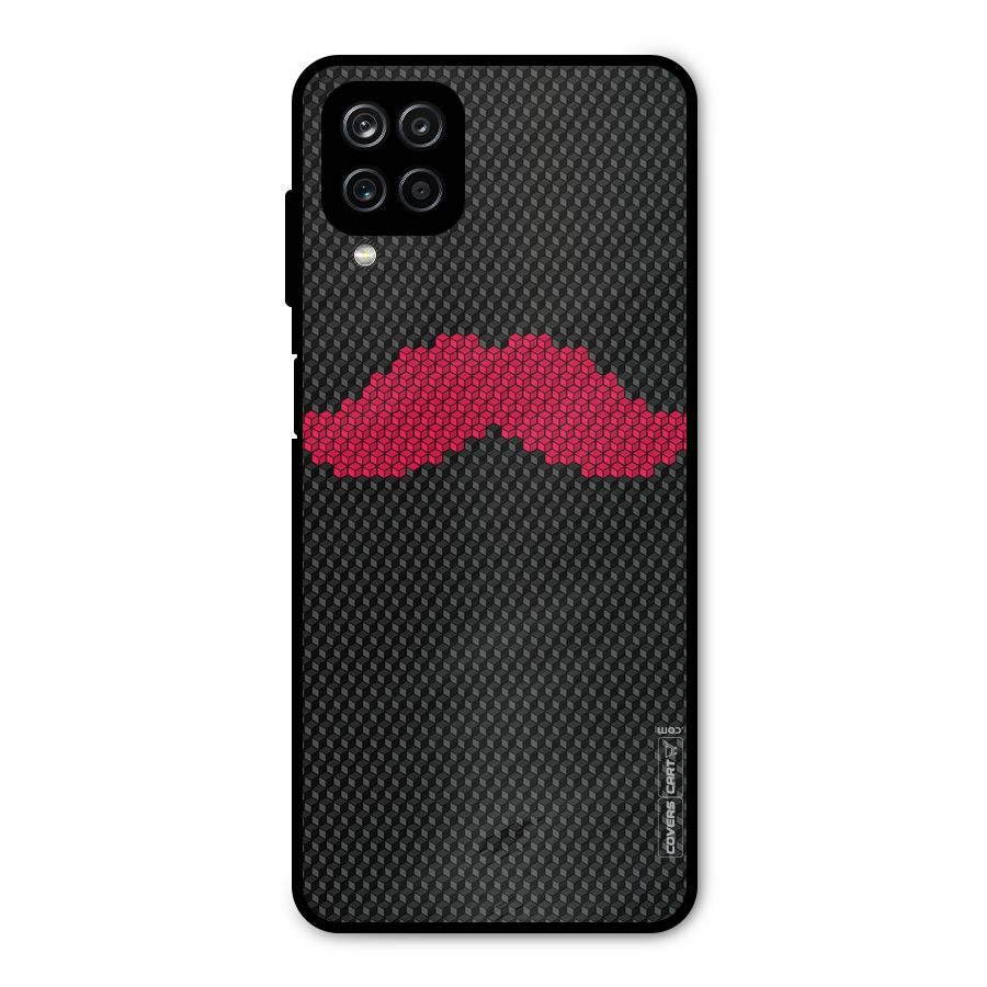Pink Moustache Metal Back Case for Galaxy A12