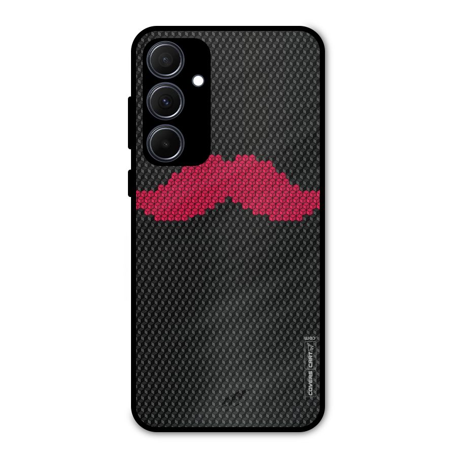 Pink Moustache Metal Back Case for Galaxy A35