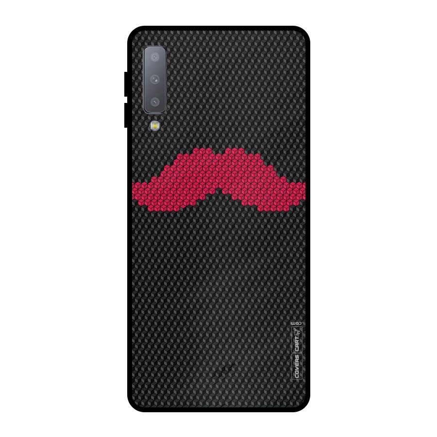 Pink Moustache Metal Back Case for Galaxy A7 (2018)