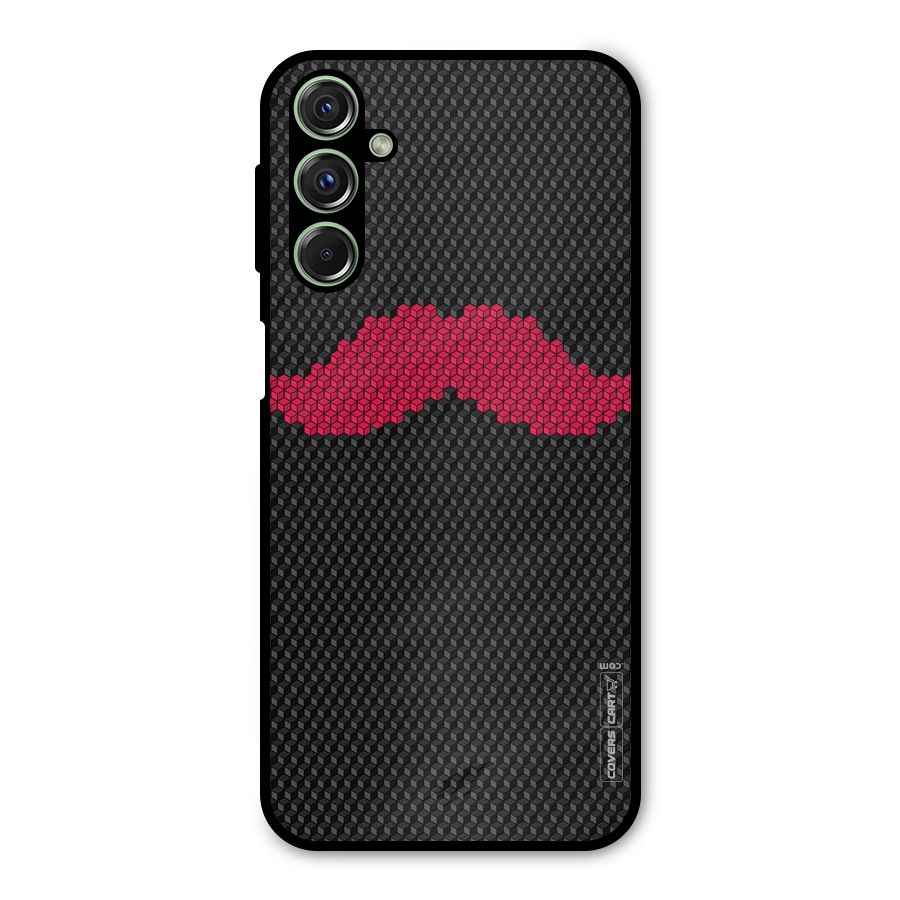 Pink Moustache Metal Back Case for Galaxy F34