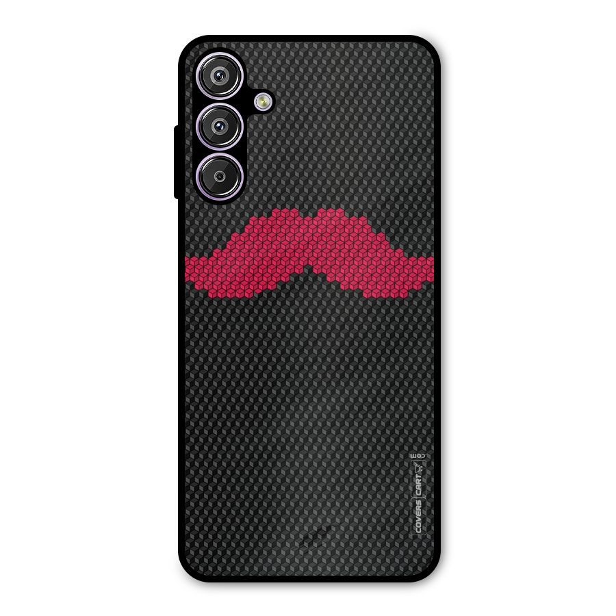 Pink Moustache Metal Back Case for Galaxy M15