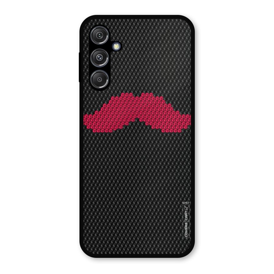 Pink Moustache Metal Back Case for Galaxy M34 5G