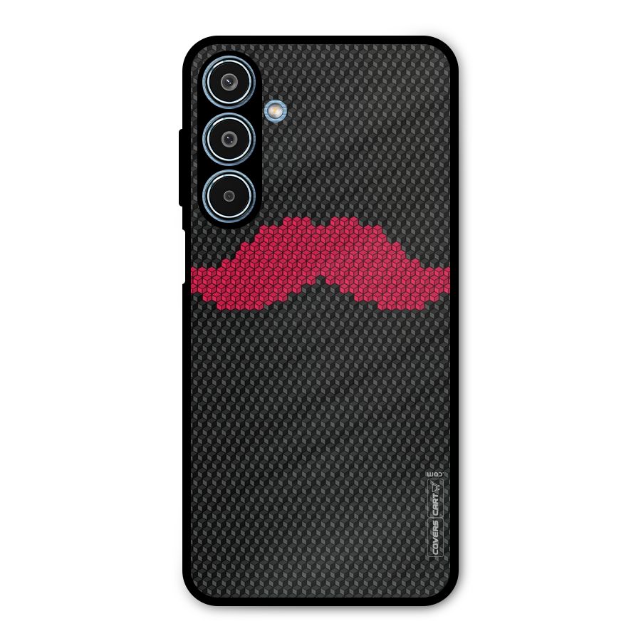 Pink Moustache Metal Back Case for Galaxy M35