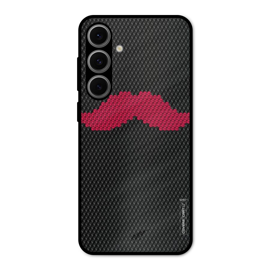 Pink Moustache Metal Back Case for Galaxy S24 FE