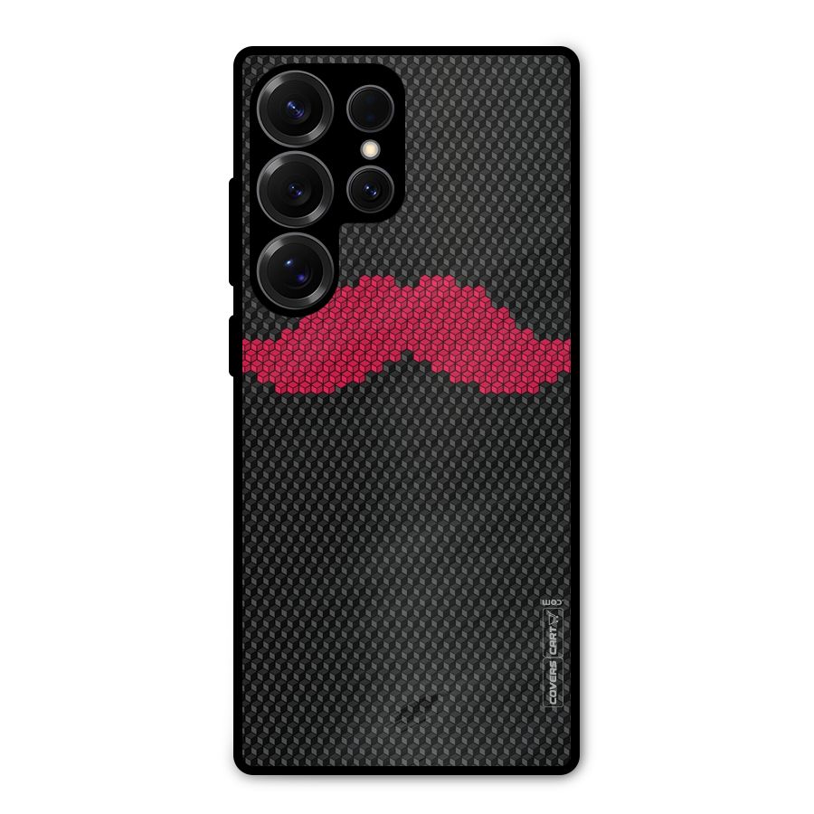 Pink Moustache Metal Back Case for Galaxy S25 Ultra