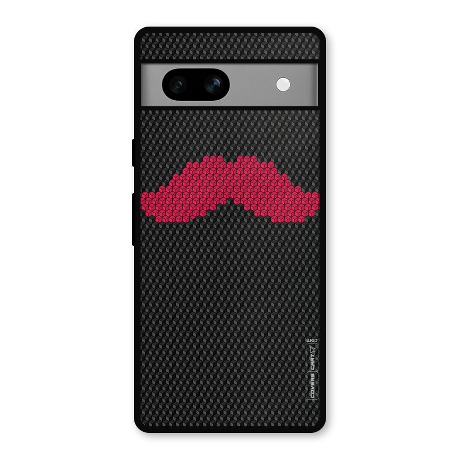 Pink Moustache Metal Back Case for Google Pixel 7a