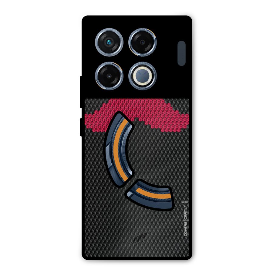 Pink Moustache Metal Back Case for Infinix GT 20 Pro