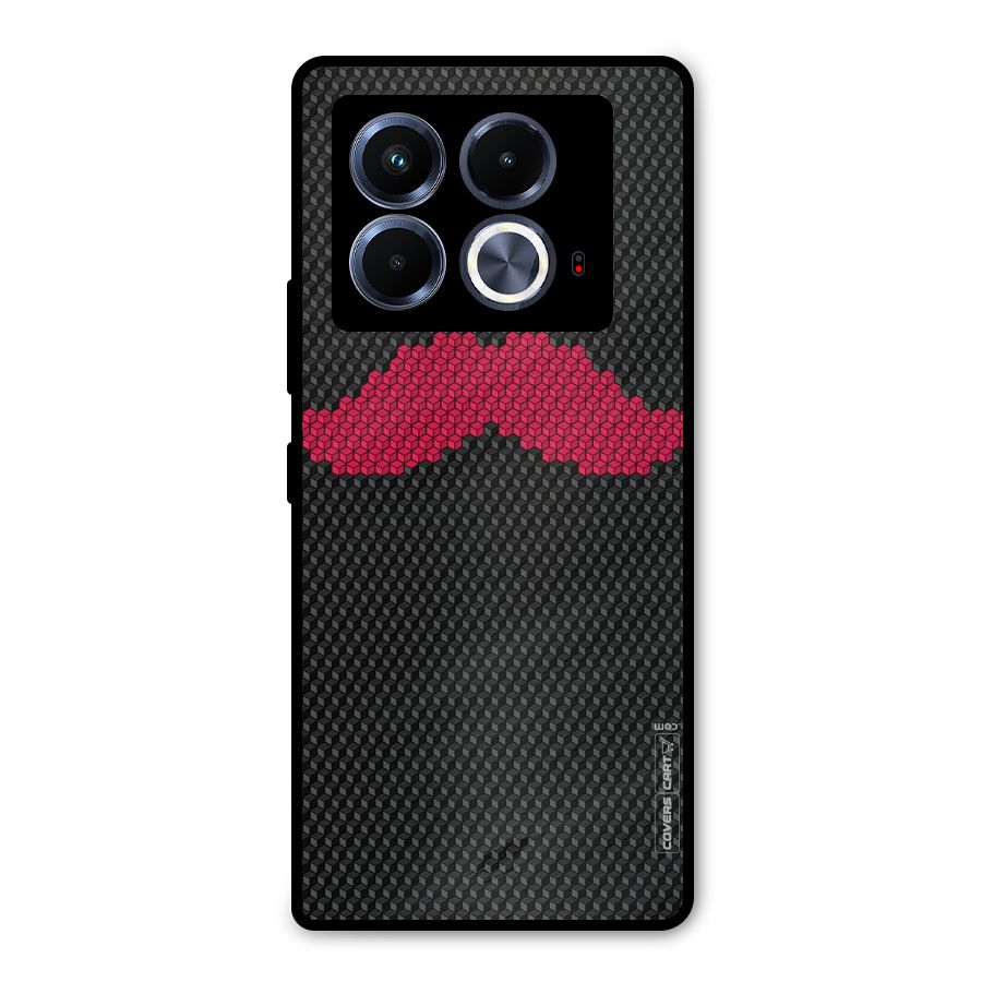 Pink Moustache Metal Back Case for Infinix Note 40 5G