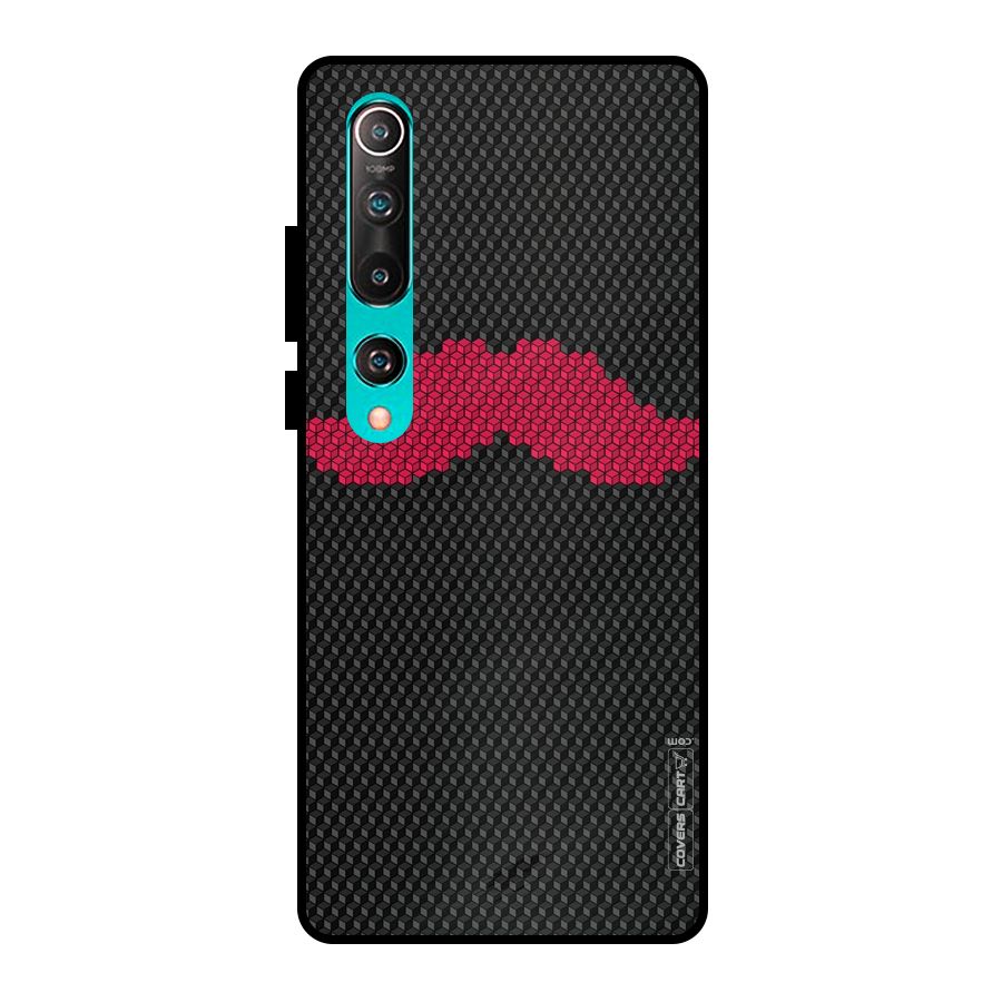 Pink Moustache Metal Back Case for Mi 10