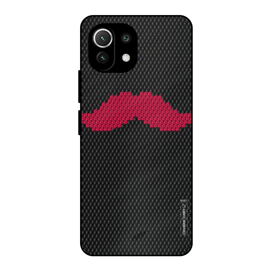 Pink Moustache Metal Back Case for Mi 11 Lite NE 5G