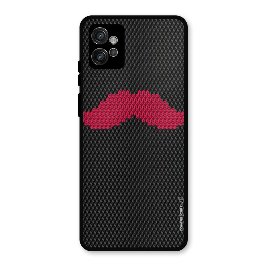 Pink Moustache Metal Back Case for Moto G32
