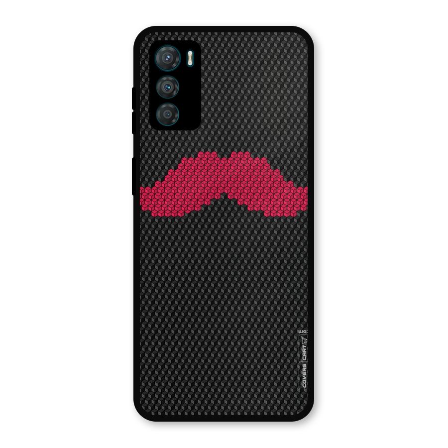 Pink Moustache Metal Back Case for Moto G42
