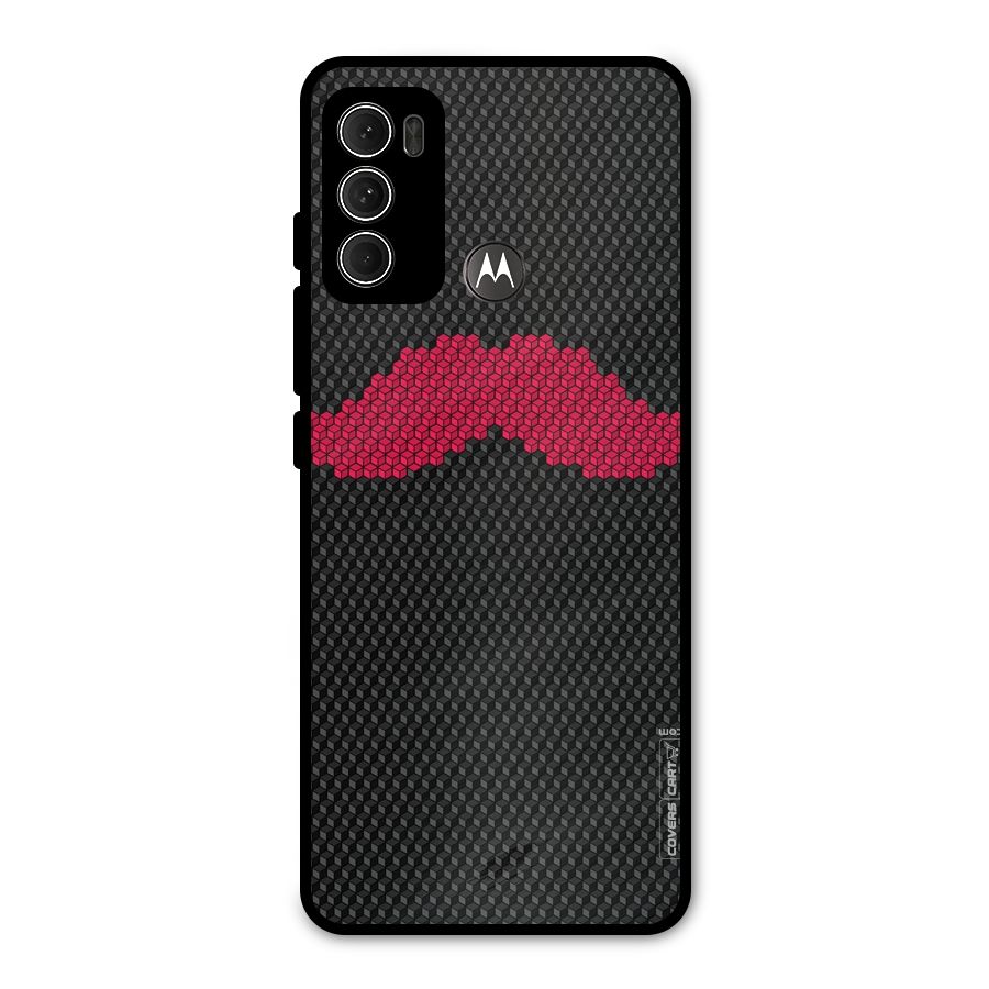 Pink Moustache Metal Back Case for Moto G60