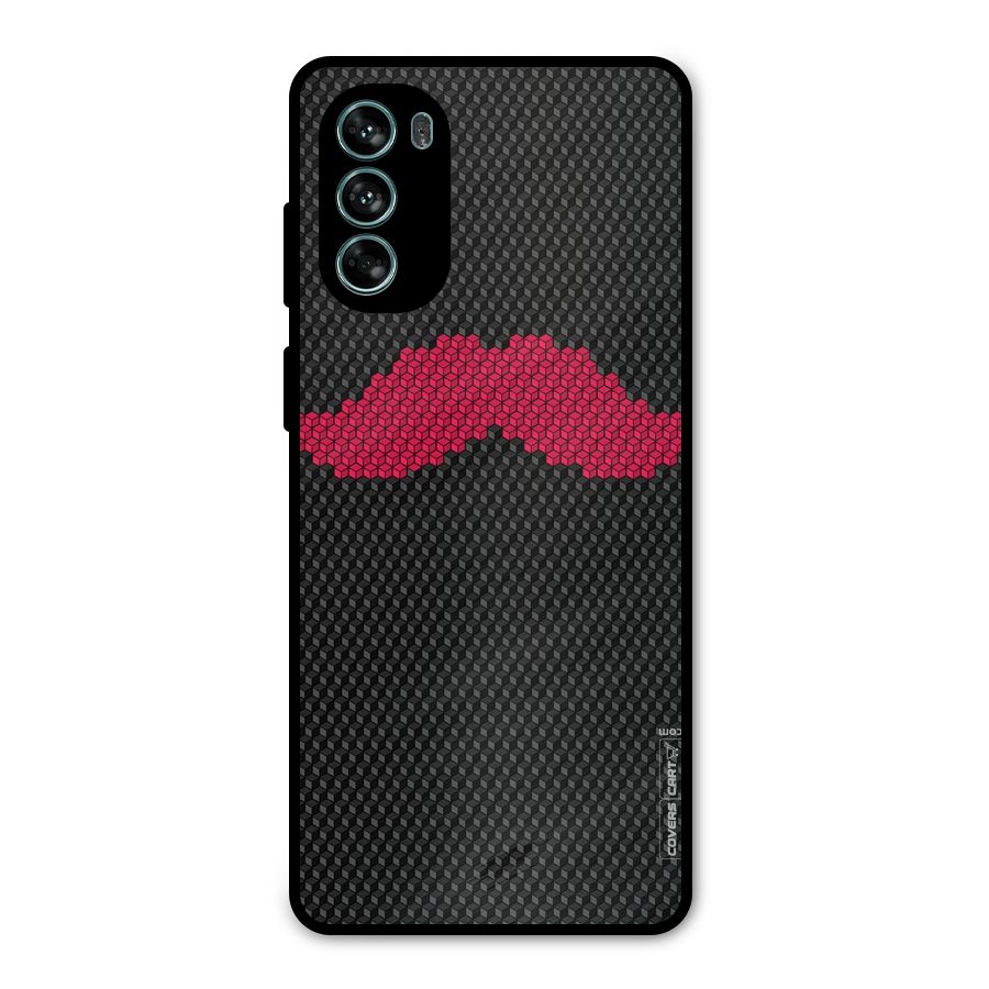 Pink Moustache Metal Back Case for Moto G62