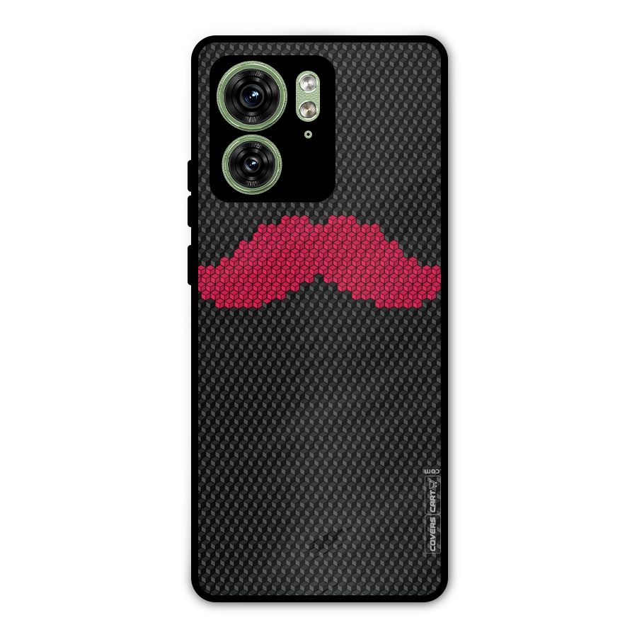 Pink Moustache Metal Back Case for Motorola Edge 40 5G