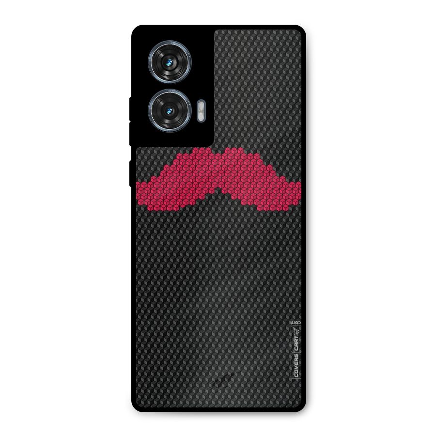 Pink Moustache Metal Back Case for Motorola Edge 50 Fusion