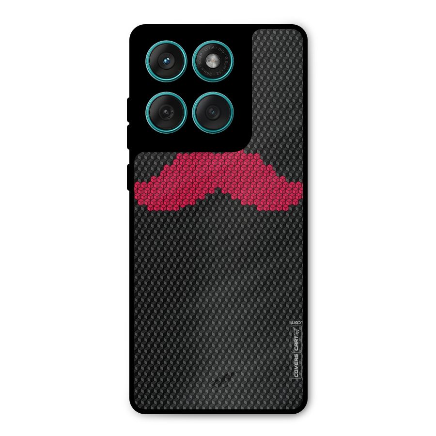 Pink Moustache Metal Back Case for Motorola Edge 60 Fusion