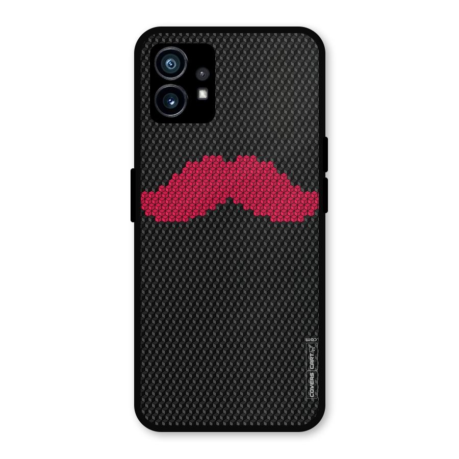 Pink Moustache Metal Back Case for Nothing Phone 1