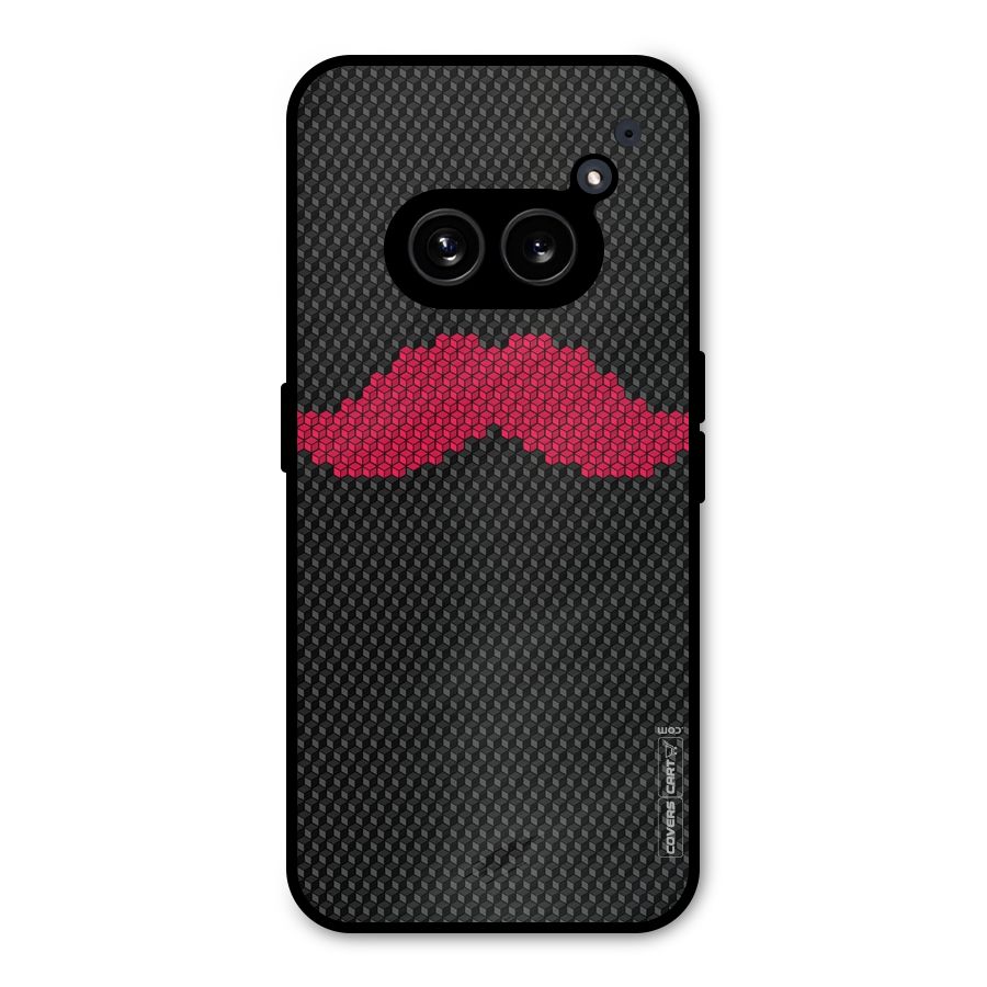 Pink Moustache Metal Back Case for Nothing Phone 2a Plus