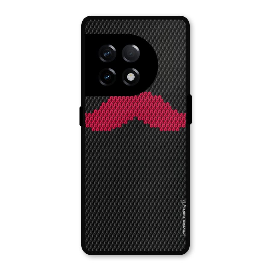 Pink Moustache Metal Back Case for OnePlus 11R