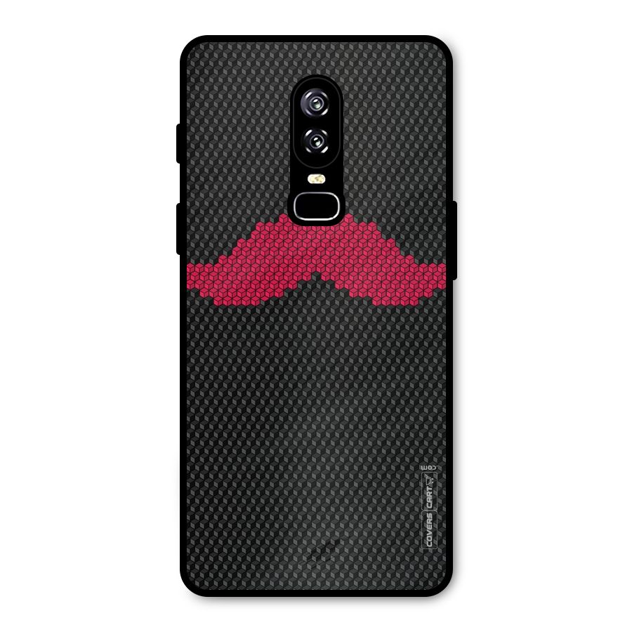 Pink Moustache Metal Back Case for OnePlus 6