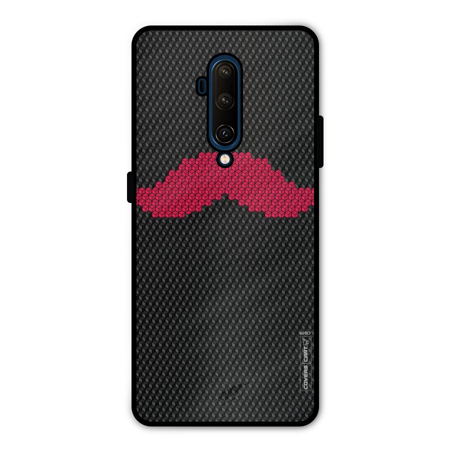 Pink Moustache Metal Back Case for OnePlus 7T Pro