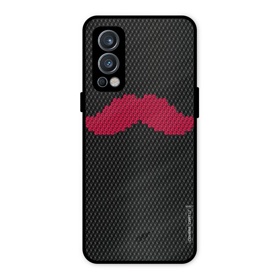 Pink Moustache Metal Back Case for OnePlus Nord 2 5G