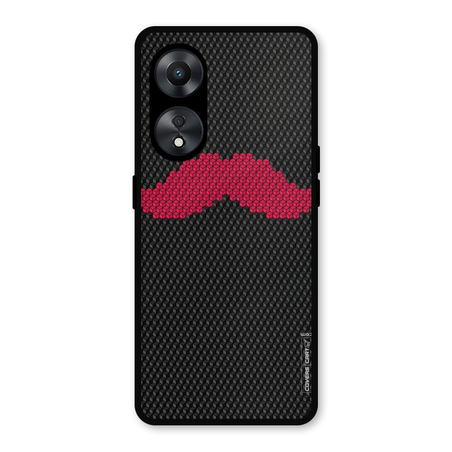 Pink Moustache Metal Back Case for Oppo A78