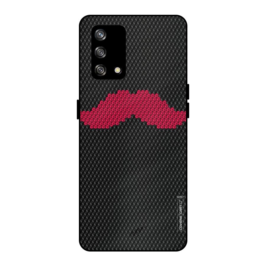 Pink Moustache Metal Back Case for Oppo F19