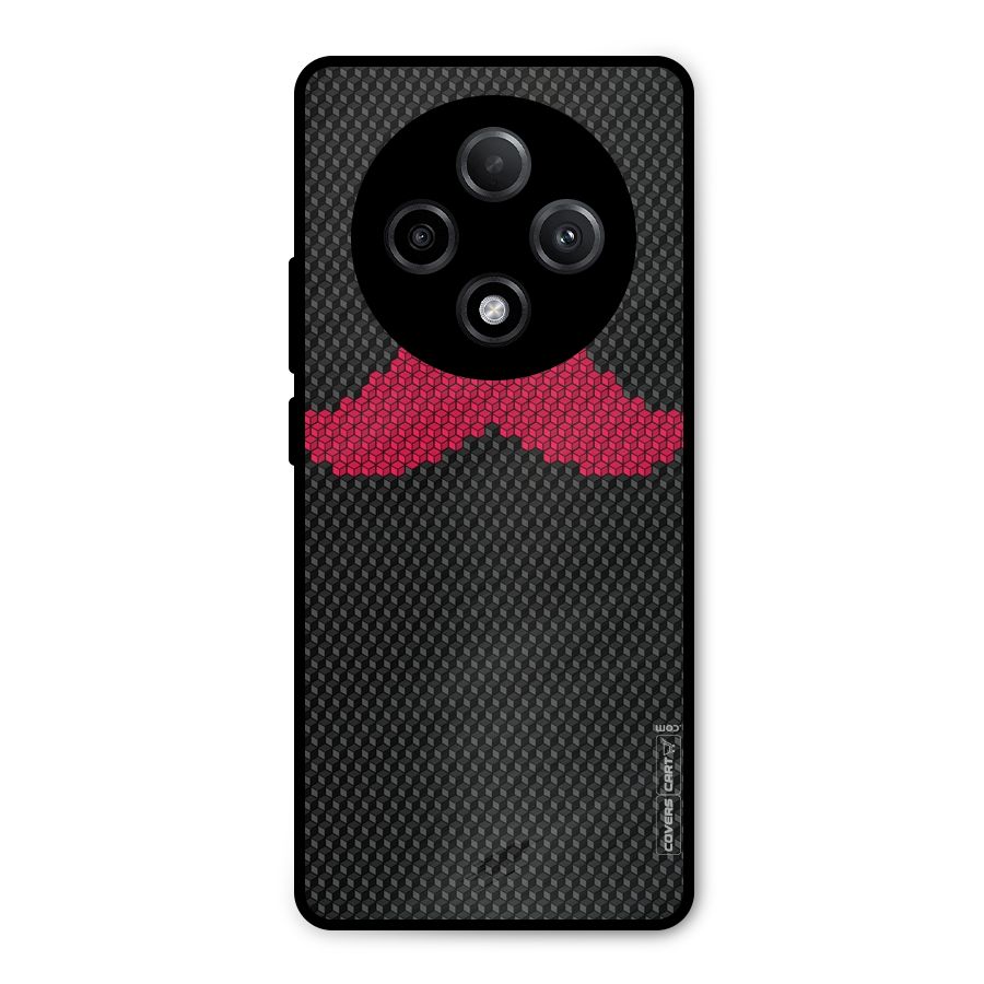 Pink Moustache Metal Back Case for Oppo F27 Pro Plus