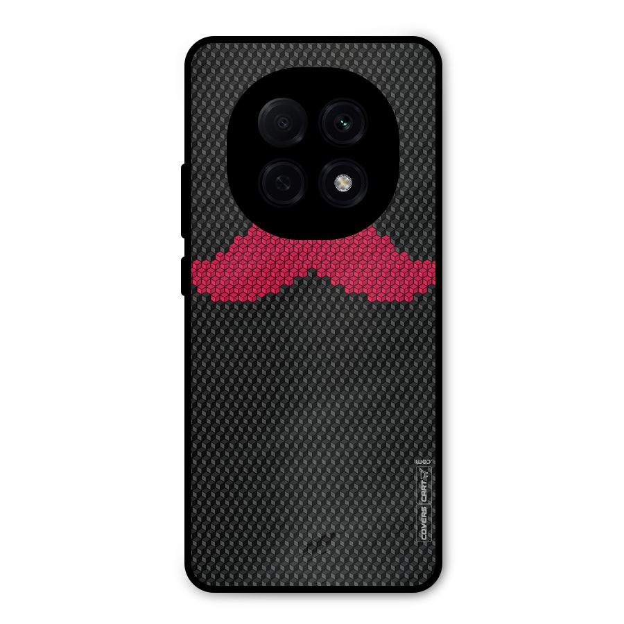 Pink Moustache Metal Back Case for Oppo F29 Pro