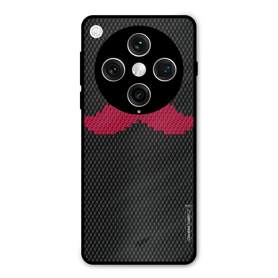 Pink Moustache Metal Back Case for Oppo Find X8 Pro