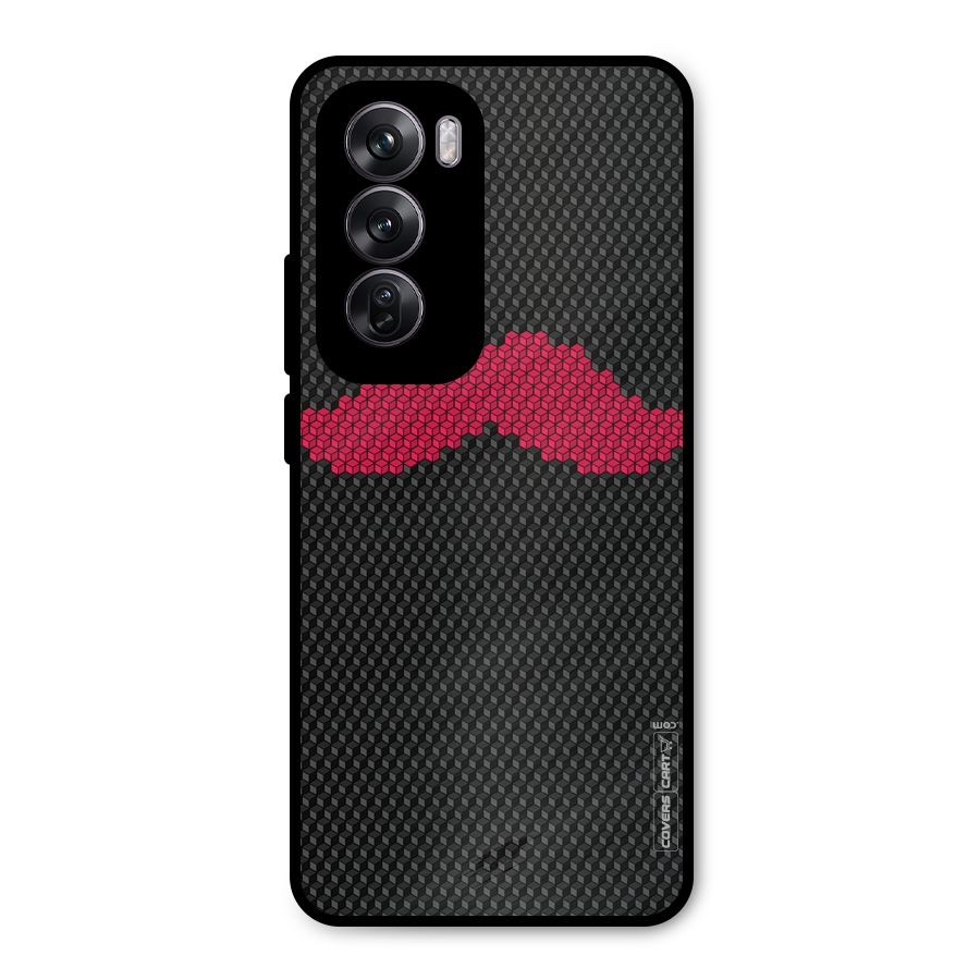 Pink Moustache Metal Back Case for Oppo Reno12 Pro