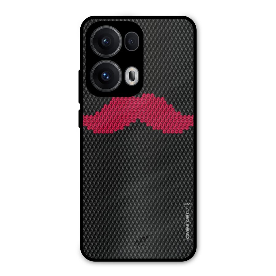 Pink Moustache Metal Back Case for Oppo Reno13 Pro