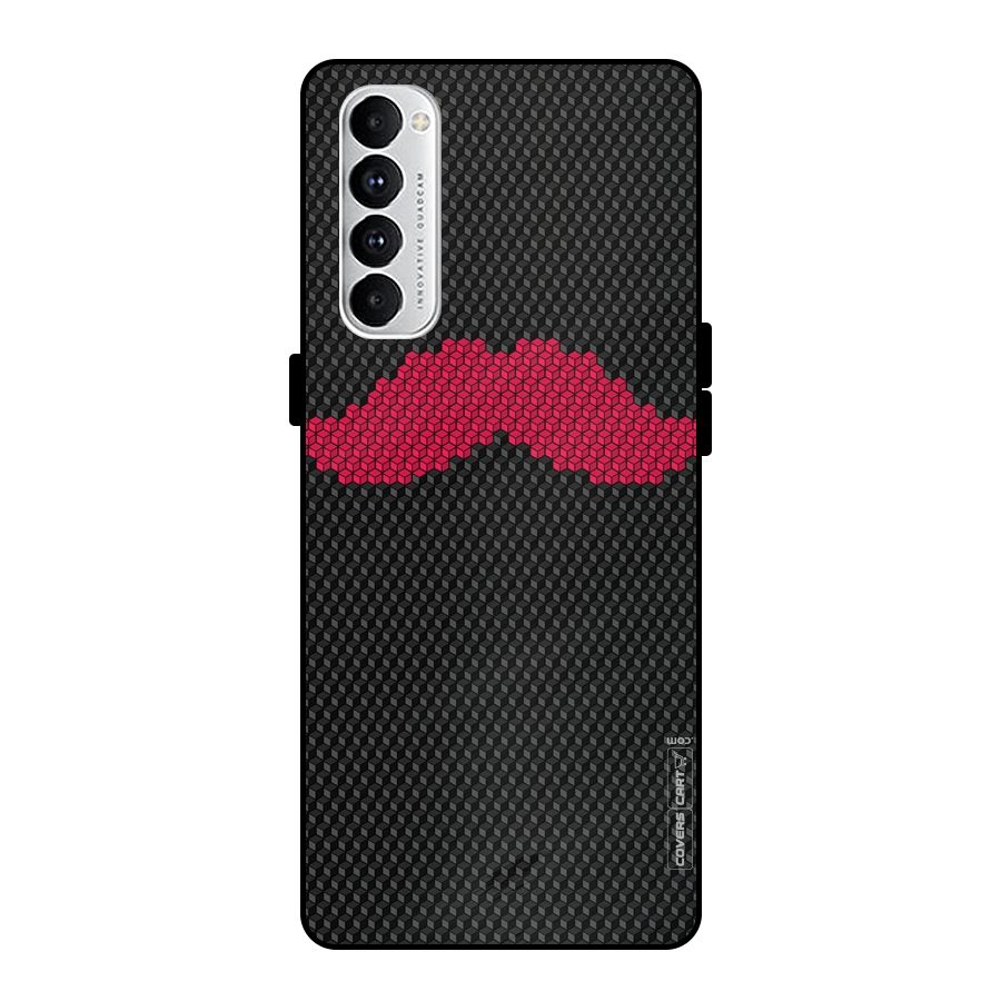 Pink Moustache Metal Back Case for Oppo Reno4 Pro